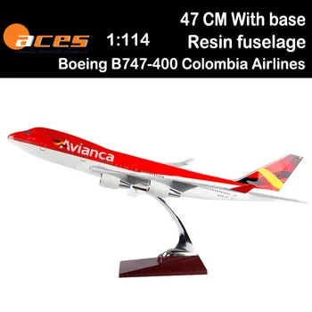 1/114 47 см Boeing B747-400 Colombia Airlines Авиалайнер авиационные Игрушки подарочная коллекция самолетов без шасси авиационное снаряжение