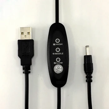 10 шт. USB DC3.5 Регулятор температуры Переключатель управления термостатом нагревателя 3-ступенчатый Регулируемый линейный переключатель 5 В-12 В