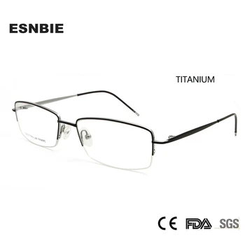 100% Титановая оправа для очков, Мужские Сверхлегкие Квадратные Очки для близорукости, очки по рецепту, Мужская оптическая оправа без оправы 57 мм
