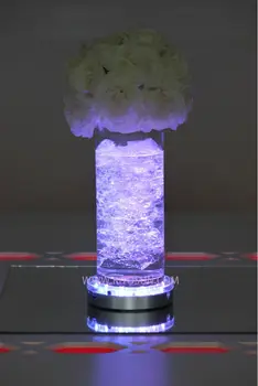 10шт DHL Перезаряжаемые Свадебные Хрустальные Центральные украшения с дистанционным управлением, 6-дюймовая многоцветная светодиодная стеклянная ваза с подсветкой