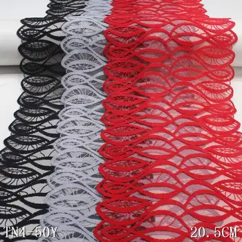 28 ярдов Кружева с цветочной вышивкой Популярный стиль французского вышитого кружева из черной тюлевой ткани для одежды