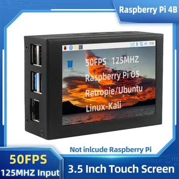 3,5-Дюймовый сенсорный экран для Raspberry Pi 4B 125 МГц SPI ЖК-дисплей для Raspbian Ubuntu Kali Retropie Дополнительный Корпус Вентилятора для Pi 4