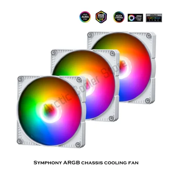 3 шт./компл. 14 см 12 см RGB PC Case Вентилятор PWM Symphony 140 мм 120 мм CPU Cooler Охлаждающий Вентилятор 5V 3Pin ARGB AURA SYNC Cabinet Радиатор Белый