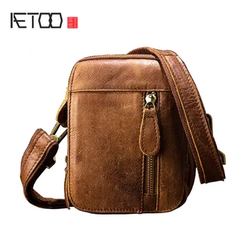 Aetoo кожаные карманы ручной работы, мужская кожаная сумка через плечо, ретро-индивидуальность, сумка-мессенджер, мини-сумка, мужская корейская маленькая сумка