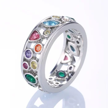 CAOSHI Необычные кольца с разноцветными камнями Неправильной Формы для женщин, Модные аксессуары для девочек, креативные аксессуары для пальцев, подарок для повседневной носки