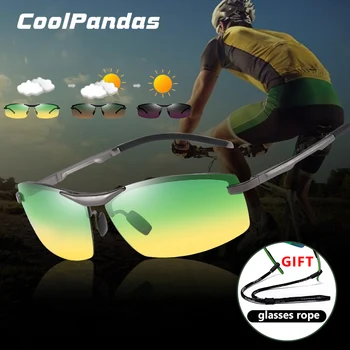 CoolPandas Фотохромные Велосипедные очки Мужские Поляризованные Солнцезащитные очки Спортивные Защитные очки для верховой езды Женские gafas ciclismo hombre