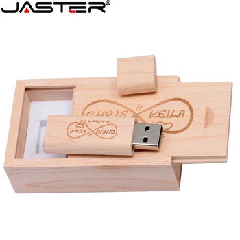 JASTER (1ШТ Бесплатный логотип) Деревянный USB Флэш-накопитель Ручка Драйвер Деревянная Стружка Флешка 4 ГБ 16 ГБ 32 ГБ 64 ГБ 128 ГБ Карта памяти Свадебный подарок