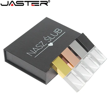JASTER Photography Свадебный подарок Ручка-накопитель 128 ГБ Кристалл Металла USB флэш-накопитель 64 ГБ Розовое золото Memory Stick 3D Лазерная Гравировка 32 Г