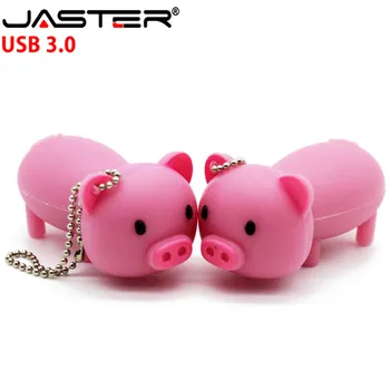 JASTER Мультфильм Горячая высокоскоростная USB флешка Мультфильм Розовая свинья USB 3,0 64 ГБ 32 ГБ 16 ГБ 8 ГБ 4 ГБ фактическая емкость Memory stick