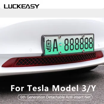 LUCKEASY Для Tesla Модель 3 Y 2023 Аксессуары для Экстерьера автомобиля Передний Нижний Бампер Сетка От Насекомых Пылезащитная Внутренняя Вентиляционная Панель