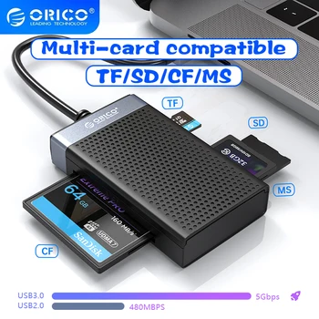 ORICO USB 3,0 USB SD CARD READER 4 в 1 Устройство чтения карт памяти, Совместимое с адаптером флэш-карт SD TF CF MS Официальный магазин ORICO