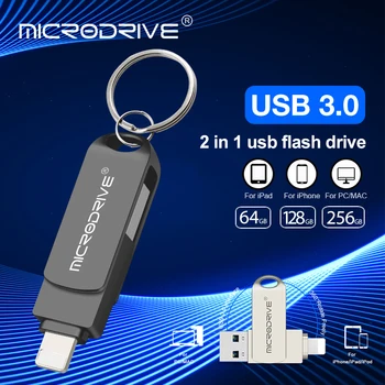 OTG USB 3,0 Флэш-накопитель Для iphone IOS 512 ГБ Memory Stick 128 ГБ 256 ГБ Флешки 2 в 1 USB 3,0 Флэш-накопитель 64 ГБ U-диск Для ipad