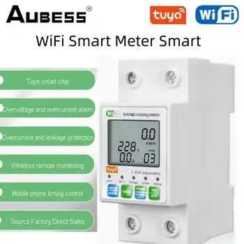 Tuya WiFi Smart Meter Умный Автоматический выключатель с Предоплатой 63A Регулируемая Защита От Утечки Защита Безопасности Умный Дом