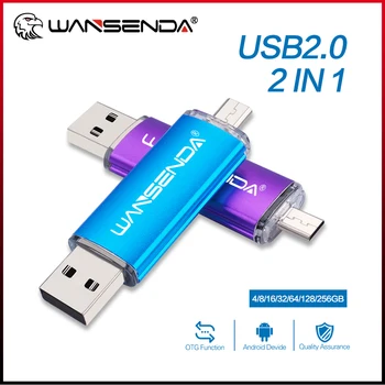 Wansenda OTG USB Флэш-накопители 8 ГБ 16 ГБ 32 ГБ 64 ГБ 128 ГБ 256 ГБ Cle USB Флешка Micro USB Флеш-накопитель для Устройств Android/ПК/Mac
