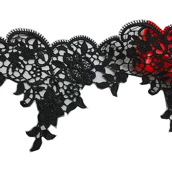 YACKLASI 12 ярдов /партия Кружева с цветочной вышивкой, белое и черное фестончатое кружево, отделка для шитья одежды 15 см