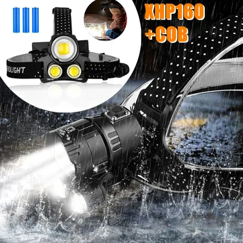 ZK20 XHP160 16-Ядерный Мощный светодиодный Налобный фонарь 18650 XHP COB Светодиодный Налобный фонарь Usb Перезаряжаемый Головной Фонарик Для Рыбалки