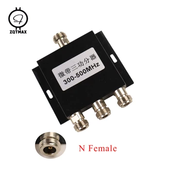 ZQTMAX коаксиальный 1-3-полосный разветвитель питания 300-500 МГц Усилитель сигнала Делитель N женский делитель для использования в рации