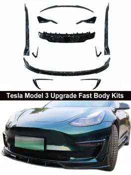 Автомобильные обвесы ABS Передний бампер, облегающий губы, задний диффузор, боковые юбки, задний спойлер для Tesla от модели y до модели 3