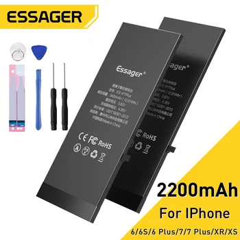 Аккумулятор для телефона Essager Для iPhone 6 /6S/6 Plus /7 / 7 Plus/XR/XS Большой Емкости Bateria Сменные Аккумуляторы с инструментами Для iPhone
