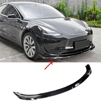 Аксессуары Для Сплиттера Переднего Спойлера из Углеродного Волокна ABS Для Tesla Model 3 2017-2023