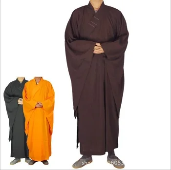 Бесплатная доставка Шаолиньские буддийские монашеские халаты костюмы Китайский халат Кунг-фу Униформа Унисекс Буддийская одежда