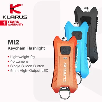 Брелок-фонарик Klarus Mi2, легкий 9 г, 5 мм светодиод высокой мощности 40 Люмен, Водонепроницаемый, С одной силиконовой кнопкой, EDC
