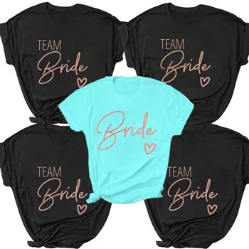 Женская футболка Team Bride, Рубашка для Девичника, Свадебной вечеринки, Модная одежда, Одежда с коротким рукавом, Летняя Женская футболка, графическая футболка