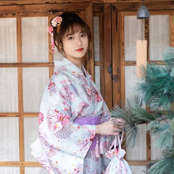 Женское Традиционное Японское Кимоно Юката, Банный халат, платье для фотосъемки, Костюм для Косплея, Винтажная одежда