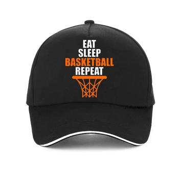 Забавная мужская шляпа Eat Sleep Basketball Repeat, Летние шляпы Дальнобойщика, мужские подарки на день рождения, шапки для папы, Повседневная регулируемая бейсболка
