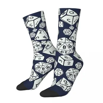 Забавные мужские носки Dice Spill Винтаж Harajuku Dnd Хип-хоп Повседневная команда Crazy Sock Подарочный узор с принтом