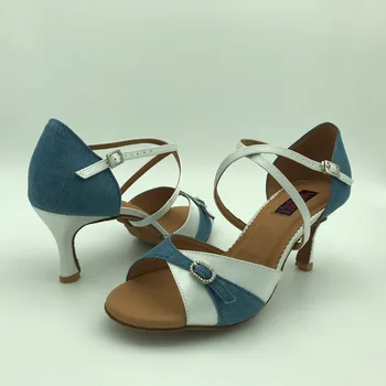 каблук 7,5 см, Пикантные Элегантные Туфли для латиноамериканских танцев Для женщин, обувь для Сальсы, практичная обувь, удобная обувь 6235WJ на низком каблуке в наличии