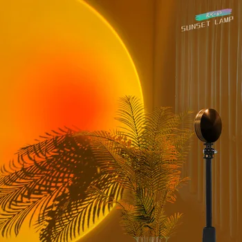 Лампа Проектора Sunset Rainbow Atmosphere Led Night Light для Дома, Спальни, Кофейни, Фонового Украшения Стен, USB Настольная Лампа