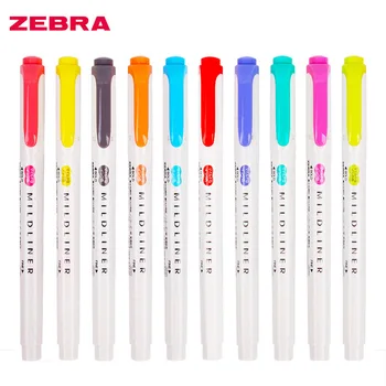 Маркерная ручка zebra Mildliner, маркерная ручка zebra WKT7, двуглавый художественный маркер, ручки для рисования, маркировочные принадлежности, канцелярские принадлежности