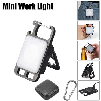 Мини светодиодный фонарик, портативный брелок, USB-Аккумуляторная рабочая лампа, 500 люмен, карманный фонарик, фонарь для кемпинга на открытом воздухе