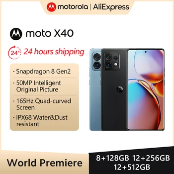 Мировая премьера Motorola MOTO X40 5G Телефон Snapdragon 8 Gen2 Мощностью 125 Вт с суперзарядкой, частотой 165 Гц, Экран IP68, Водонепроницаемый Android 13 С NFC