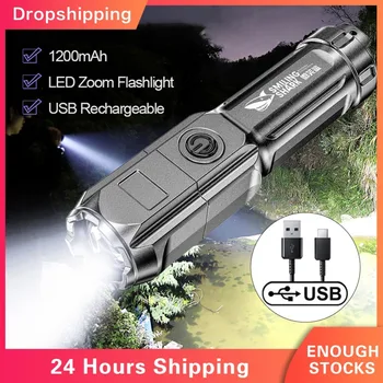 Мощный портативный фонарик с подзарядкой от USB, водонепроницаемый фонарик для верховой езды, фонарь для фар
