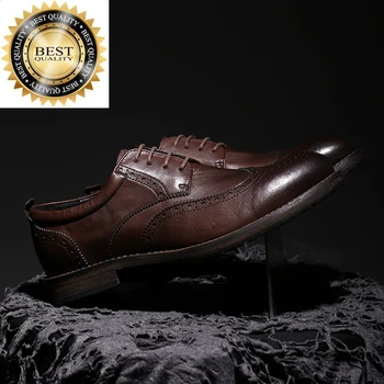 Мужская Повседневная обувь ручной работы из воловьей кожи Goodyear, мужские мягкие удобные лоферы с перфорацией типа 