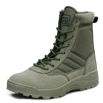 Мужские ботинки, теплые плюшевые зимние ботинки для мужчин, удобные армейские ботинки, Мужская обувь на шнуровке, мужские кроссовки на толстой подошве, нескользящая обувь на плоской подошве