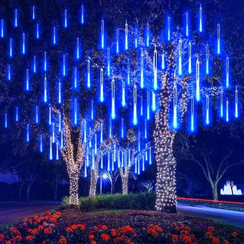 Наружные светодиодные фонари для Метеоритного дождя, светодиодная уличная гирлянда, сказочный струнный светильник, водонепроницаемый для Рождественской вечеринки, садовых Праздничных украшений