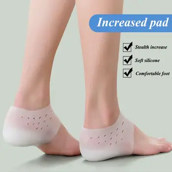 Невидимые силиконовые носки Унисекс, увеличивающие рост на 5 см, Гелевые подушечки для пяток, Ортопедическая Супинация, Подушка для пяток, Стельки, Массажный коврик для ног
