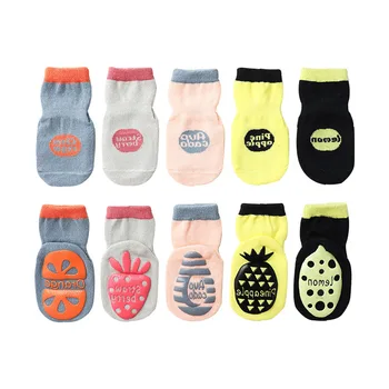 Носки Для новорожденных, носки для пола, Детские нескользящие носки для малышей, носки для мальчиков и девочек с раздачей фруктов