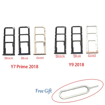 Оригинальный новый держатель для SIM-карты Micro Nano, лоток, слот, гнездо адаптера + Pin-код для Huawei Y6 Y7 Prime Y9 2018