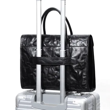 Популярная мужская сумка AETOO, портфель из воловьей кожи с ручным захватом, кожаная мужская сумка для путешествий, 15-дюймовая сумка для компьютера