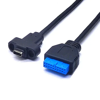 Разъемы USB3.0 20/19Pin для подключения к Type-C Однопортовый USB 3.1 Type C USB-C Разъем для подключения к материнской плате USB 3.0 19pin Коллекторный кабель 30 см/50 см