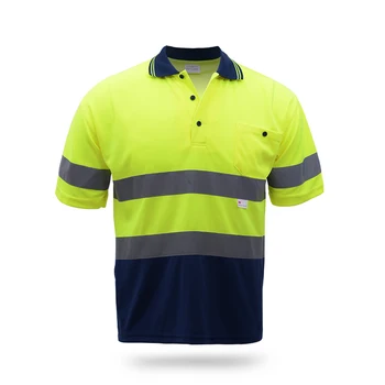 Светоотражающая защитная футболка-поло SFVest с высокой видимостью, двухцветная дышащая ткань, короткий рукав