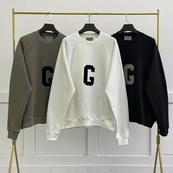 Свитшоты Первой необходимости, толстовка с логотипом G Flocking, мужская уличная одежда в стиле хип-хоп, Пуловер, Высококачественная Толстовка Оверсайз