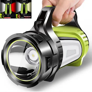 Супер яркий мощный USB светодиодный фонарик поисковые факелы 2-сторонний ночник ручной фонарь для кемпинга аккумуляторная батарея